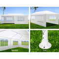Instahut 3x6m Gazebo Marquee Wedding Tent White 4 Panel Side Wall