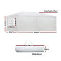 Instahut Gazebo 3x6m Wedding Party Tent Outdoor Canopy 6 Panel White