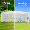 Instahut Gazebo 3x6m Wedding Party Tent Outdoor Canopy 6 Panel White