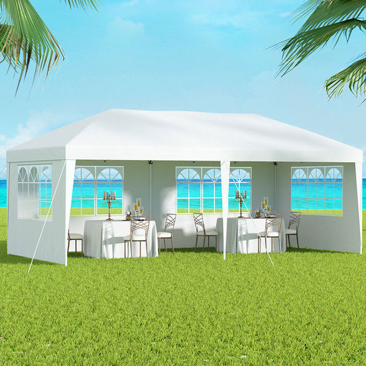 Instahut Pop Up Gazebo 3x6m Wedding Marquee Tent Canopy White