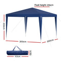 Instahut Gazebo 3x3m Wedding Party Marquee Tent Outdoor Canopy