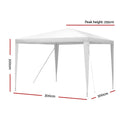 Instahut Gazebo 3x3m White Wedding Party Marquee Tent Outdoor Canopy