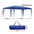 Instahut Gazebo 3x6m Wedding Party Marquee Tent Blue Outdoor Canopy