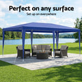 Instahut Gazebo 3x6m Wedding Party Marquee Tent Blue Outdoor Canopy