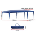 Instahut Gazebo 3x9m Wedding Marquee Tent Outdoor Shade Blue