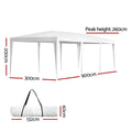 Instahut 3x9m Gazebo Marquee Tent Wedding Party Outdoor White