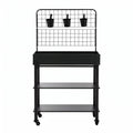 Green Fingers Mobile Raised Garden Bed with Trellis & Shelves Dark Grey