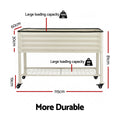 Green Fingers 81cm Raised Garden Bed Wheels Storage Shelf White