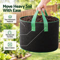 Green Fingers 15 Gallon Grow Bags 300gsm thick Aeration Fabric Pots 10 Pack