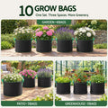 Green Fingers 15 Gallon Grow Bags 300gsm thick Aeration Fabric Pots 10 Pack