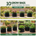 Green Fingers 20 Gallon Grow Bags 300gsm thick Aeration Fabric Pots 10 Pack