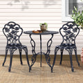 Gardeon 3PC Outdoor Bistro Set Cast Aluminium Chairs Table Rose