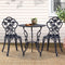 Gardeon 3PC Outdoor Bistro Set Cast Aluminium Chairs Table Rose