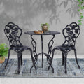 Gardeon 3PC Outdoor Bistro Set Cast Aluminium Chairs Table Rose