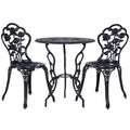 Gardeon 3PC Outdoor Bistro Set Cast Aluminium Chairs Table Rose