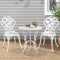 Gardeon 3PC Bistro Set Outdoor Patio Furniture Cast Aluminum Rose White