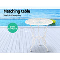 Gardeon 3PC Bistro Set Outdoor Patio Furniture Cast Aluminum Rose White