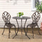 Gardeon 3PC Bistro Set Cast Aluminium Patio Table Chairs Bronze