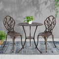 Gardeon 3PC Bistro Set Cast Aluminium Patio Table Chairs Bronze