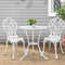 Gardeon 3PC Outdoor Bistro Set Cast Aluminum Tulip White Patio