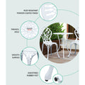 Gardeon 3PC Outdoor Bistro Set Cast Aluminum Tulip White Patio