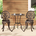 Gardeon 3PC Bistro Patio Dining Set Aluminium Chairs Bronze