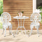 Gardeon 3pc Patio Dining Set Aluminium Bistro Chairs White