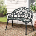 Gardeon Garden Bench Seat 100cm Cast Aluminium Vintage Green