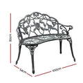 Gardeon Garden Bench Seat 100cm Cast Aluminium Vintage Green