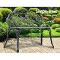 Gardeon Garden Bench Seat 100cm Cast Aluminium Vintage Green
