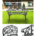 Gardeon Garden Bench Seat 100cm Cast Aluminium Vintage Green