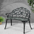 Gardeon Garden Bench Seat 100cm Cast Aluminium Vintage Green