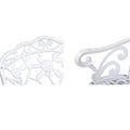 Gardeon Garden Bench 100cm Cast Aluminium Vintage White Outdoor Seat