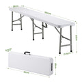 Gardeon 180cm Folding Garden Bench Portable Trestle Seat HDPE Fold In Half White