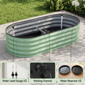 Green Fingers Self Watering Oval Garden Bed Galvanised for Balcony Deck 120x60x30cm
