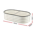 Green Fingers Raised Garden Bed 2 Pack 120x60x30cm White Galvanised