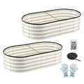 Green Fingers Raised Garden Bed 2 Pack 120x60x30cm White Galvanised