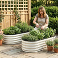 Green Fingers Raised Garden Bed 2 Pack 120x60x30cm White Galvanised