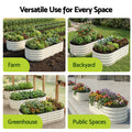 Green Fingers Raised Garden Bed 2 Pack 120x60x30cm White Galvanised
