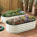 Green Fingers Raised Garden Bed 2 Pack 120x60x30cm White Galvanised