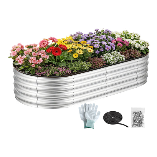 Green Fingers Galvanised Raised Garden Bed 150x70x30cm Metal Planter