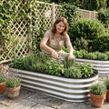 Green Fingers Galvanised Raised Garden Bed 150x70x30cm Metal Planter