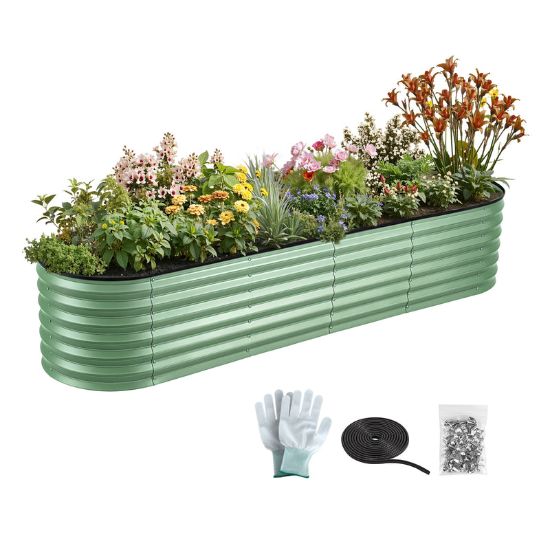 Green Fingers Raised Garden Bed 240x60x45cm Galvanised Planter