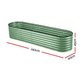 Green Fingers Raised Garden Bed 240x60x45cm Galvanised Planter