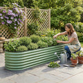 Green Fingers Raised Garden Bed 240x60x45cm Galvanised Planter