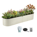 Galvanised Raised Garden Bed 240x60x45cm Planter Box White