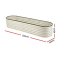 Galvanised Raised Garden Bed 240x60x45cm Planter Box White