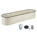 Galvanised Raised Garden Bed 240x60x45cm Planter Box White