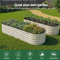 Galvanised Raised Garden Bed 240x60x45cm Planter Box White