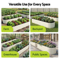 Galvanised Raised Garden Bed 240x60x45cm Planter Box White
